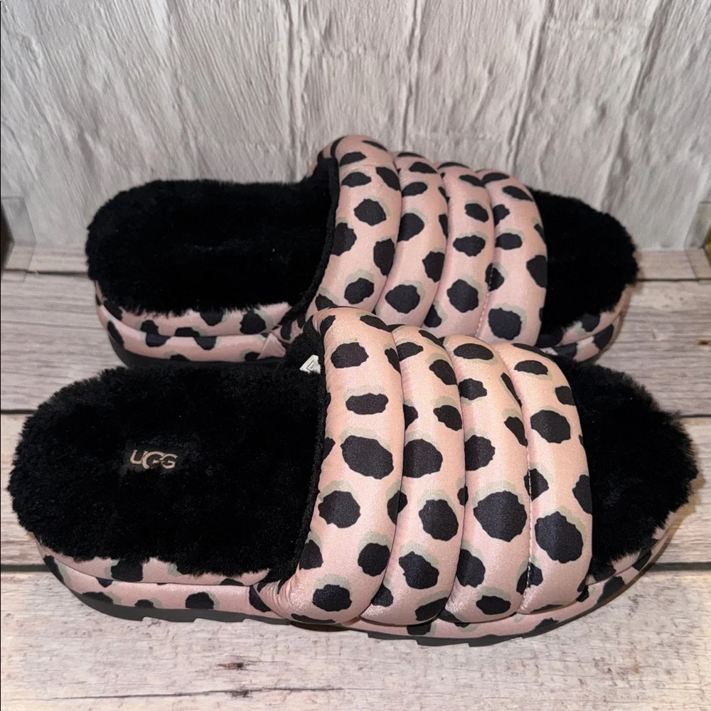 UGG Maxi Cheetah Print Slides